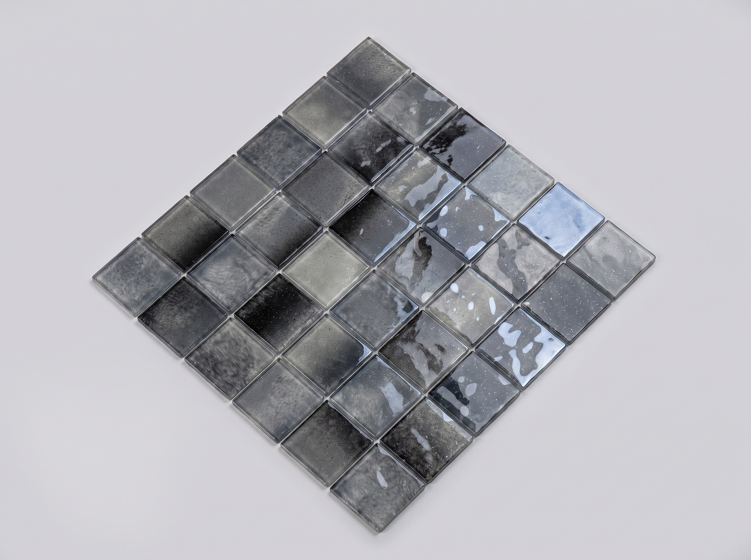 Glasmosaik Mosaikfliese Nizza 48×48 mm  Schwarz