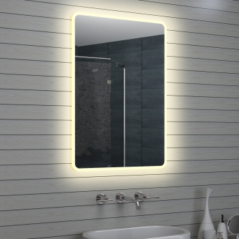 Design LED Beleuchtung Warmlicht Badezimmerspiegel 70x100x3cm