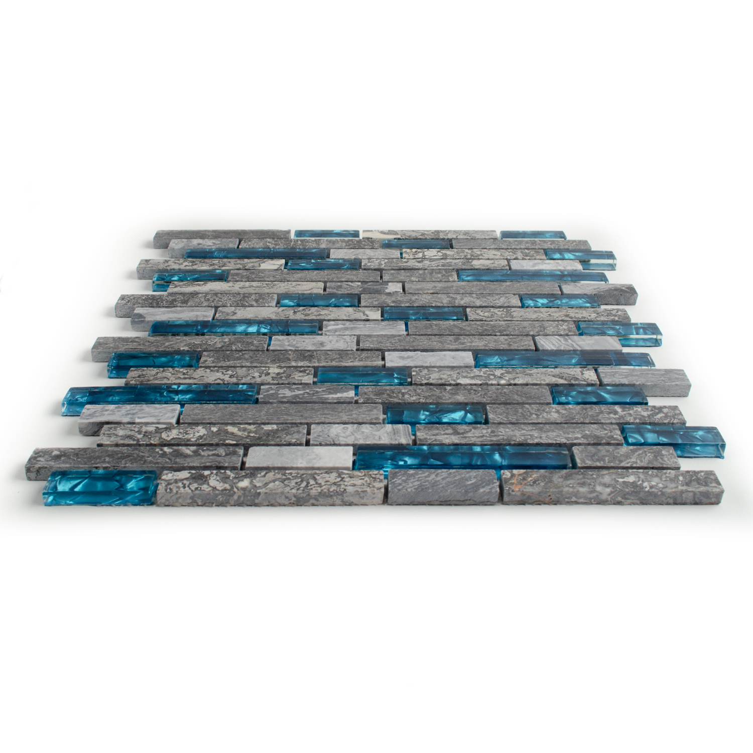 Glasmosaik Blau Natursteinmosaik Abigal Brick