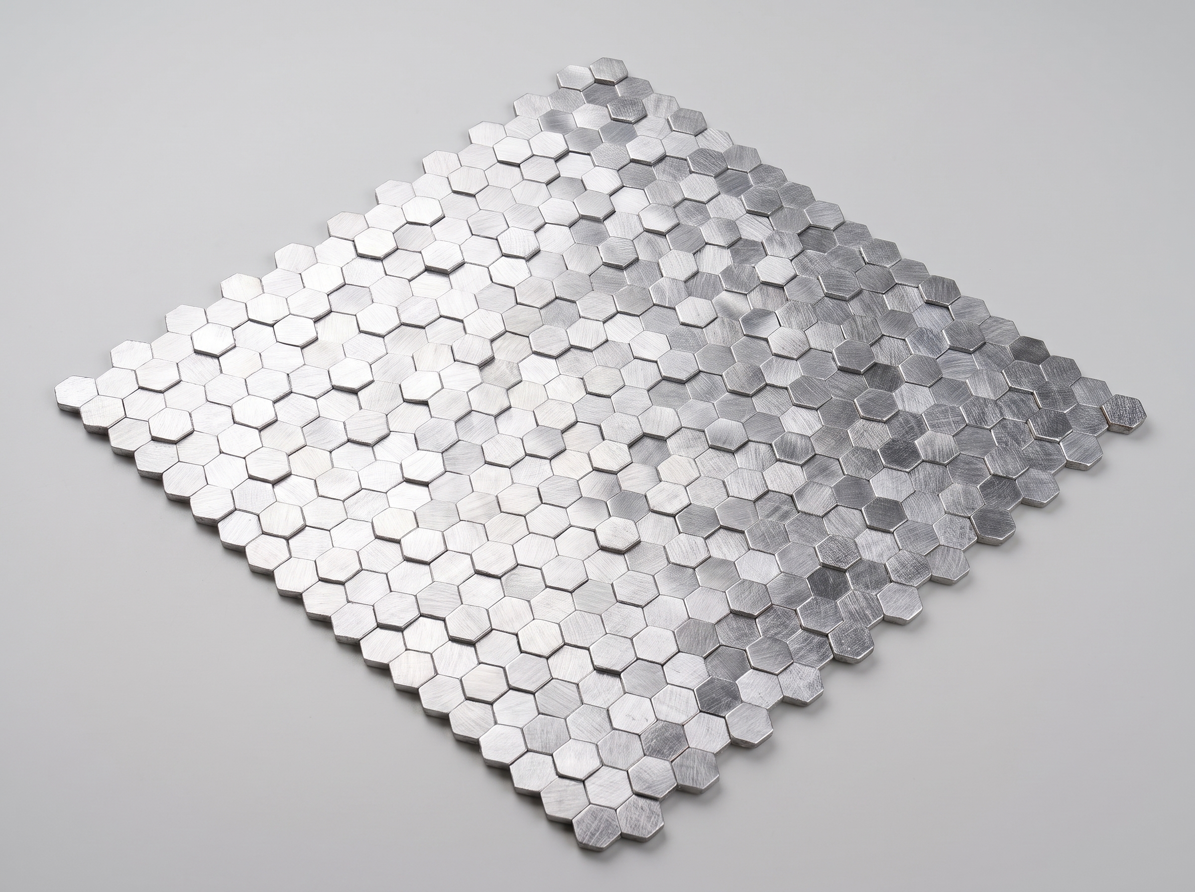 Mosaikfliesen Edelstahl Toulouse 15x15x4mm Silber 3D Gebürstet