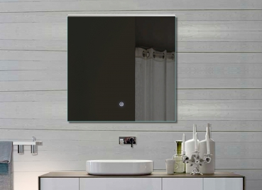 Design LED Beleuchtung Badezimmerspiegel mit Touchschalter 72x70cm