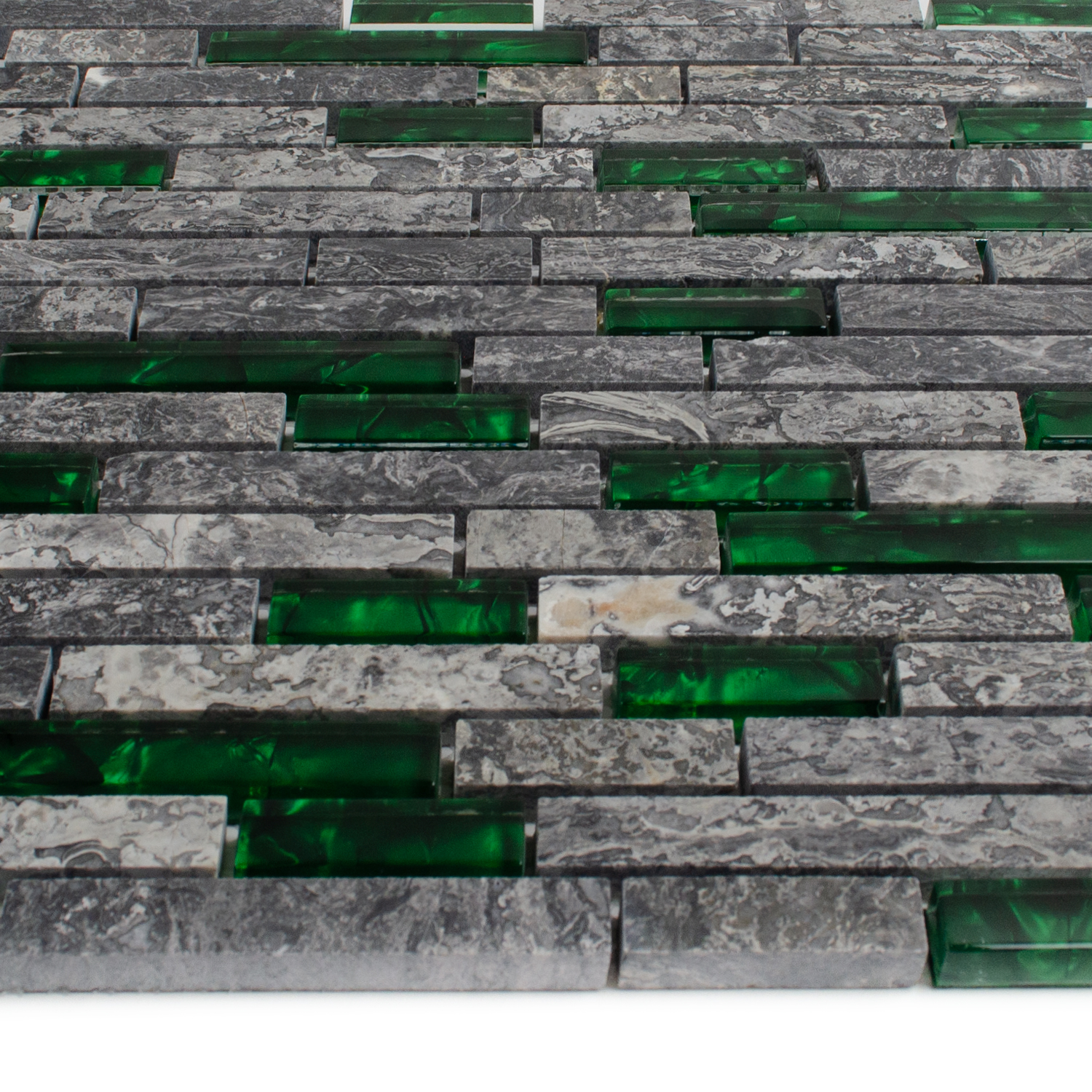 Glasmosaik Grün Natursteinmosaik Abigal Brick Paket