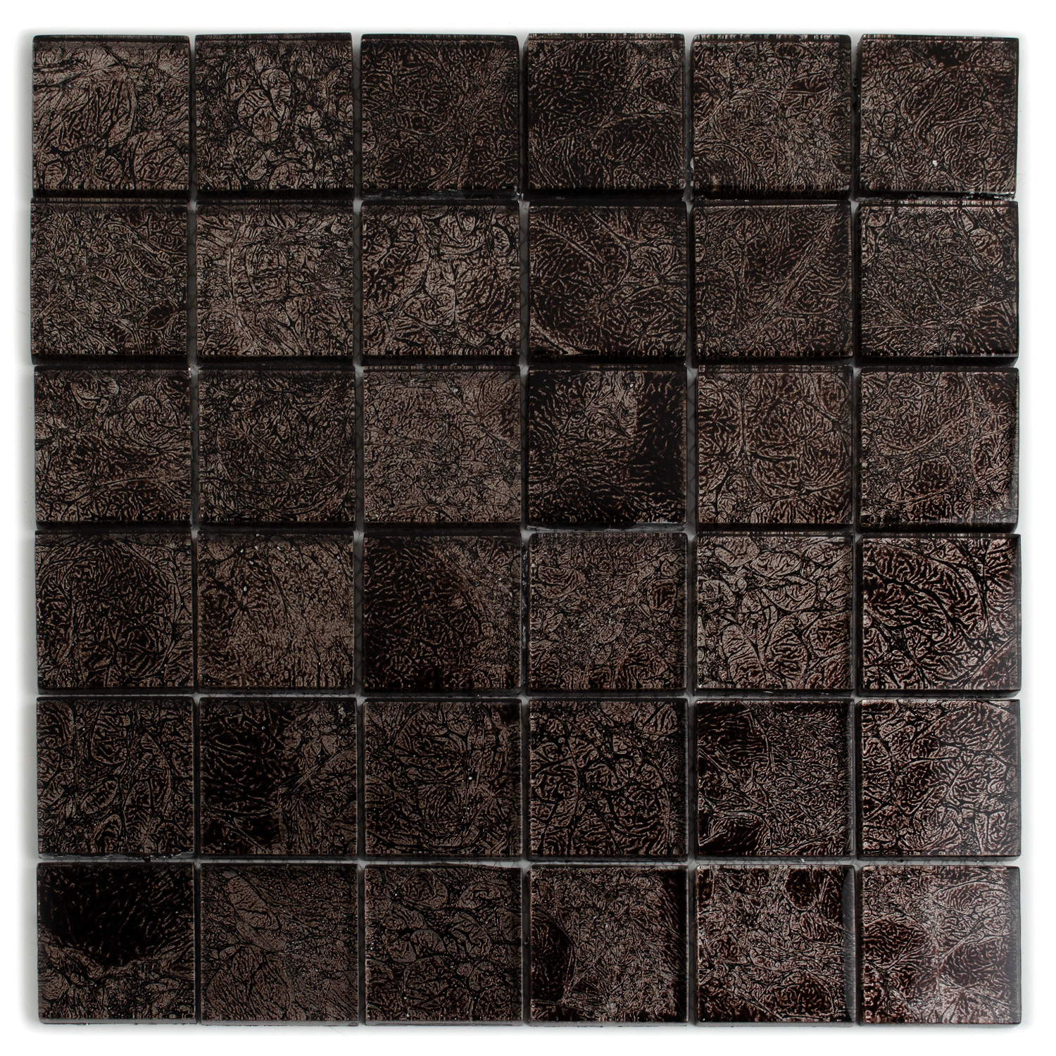 Glasmosaik Grau-Braun Metaloptik Aaliyah 48x48mm 1 Paket
