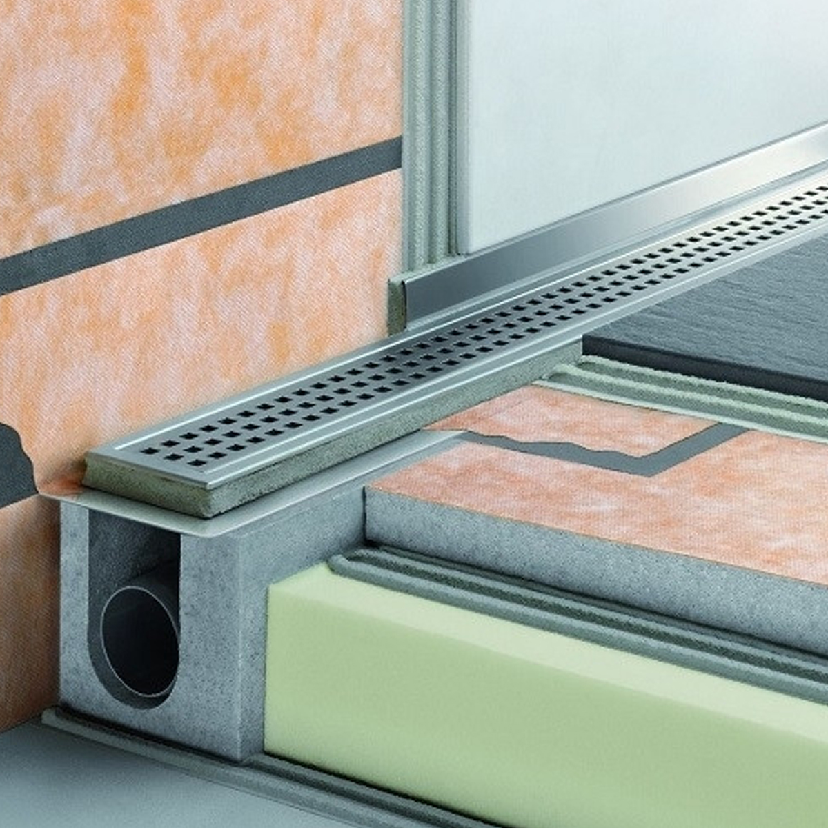 Duschablauf Duschrinne Duschrinnensystem Komplettset Linienentwässerung LINE-H-BEN10101.4 Duschablauf Duschrinne Duschrinnensystem Komplettset Linienentwässerung LINE-H-BEN10101.4