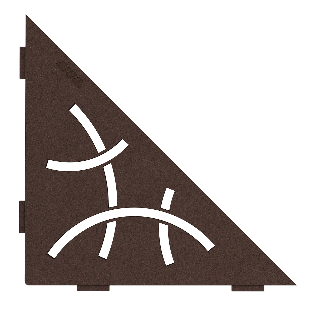 Wandablage für Nischen von Schlüter Dreieckige Eck-Wandablage Curve Bronze