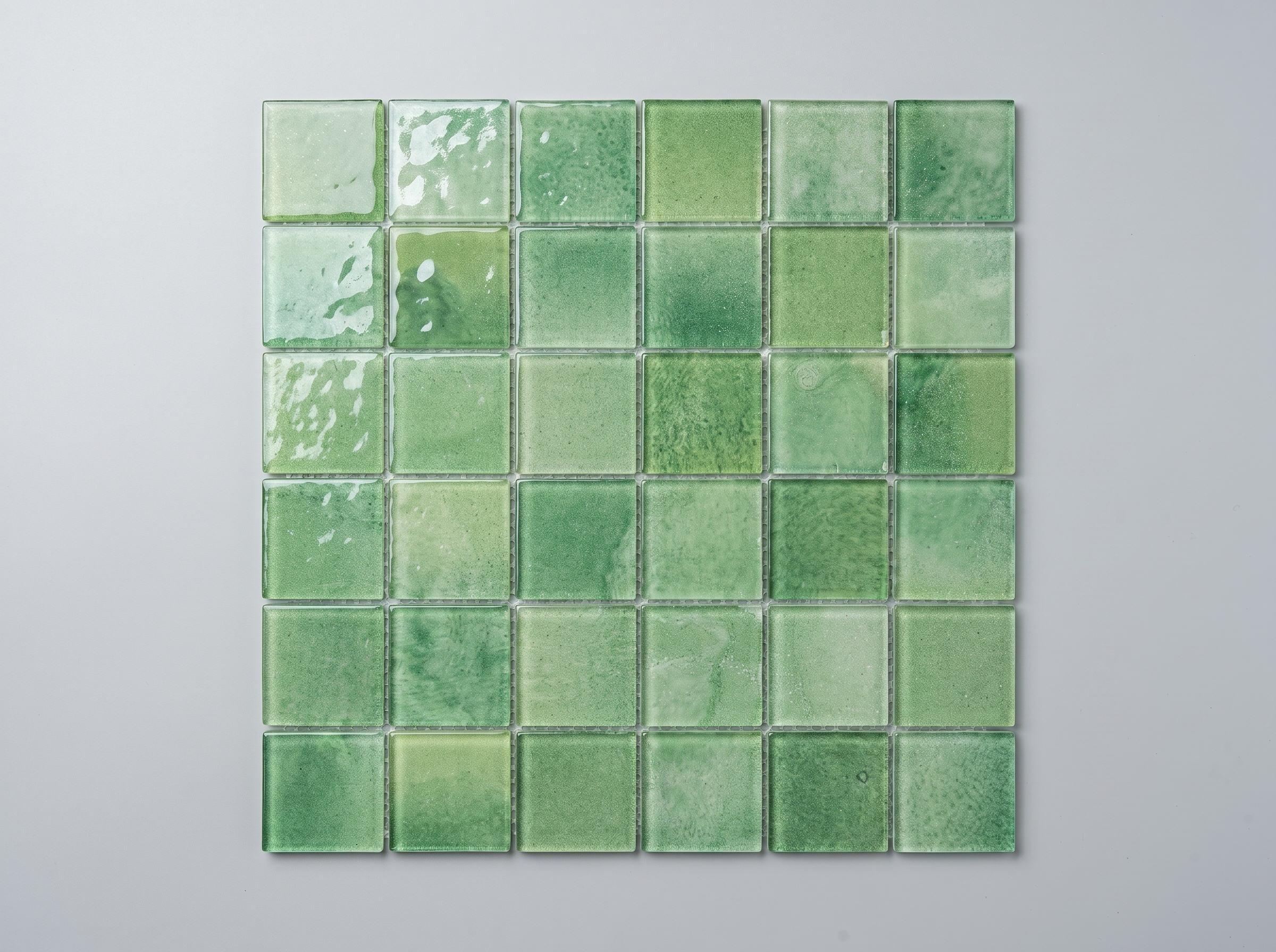 Glasmosaik Mosaikfliese Nizza 48×48 mm Grün