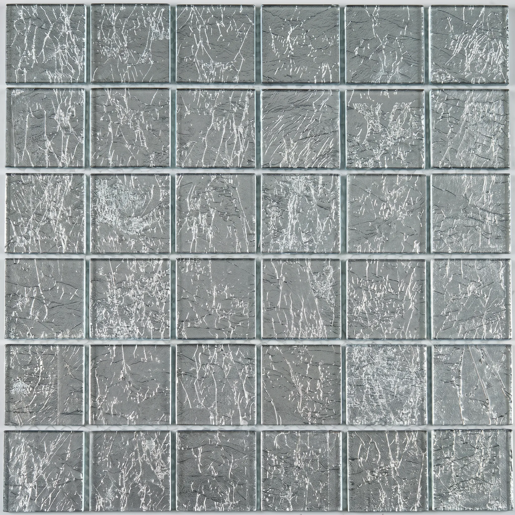 Glasmosaik Lille Silber Metalloptik 48×48x6 mm 