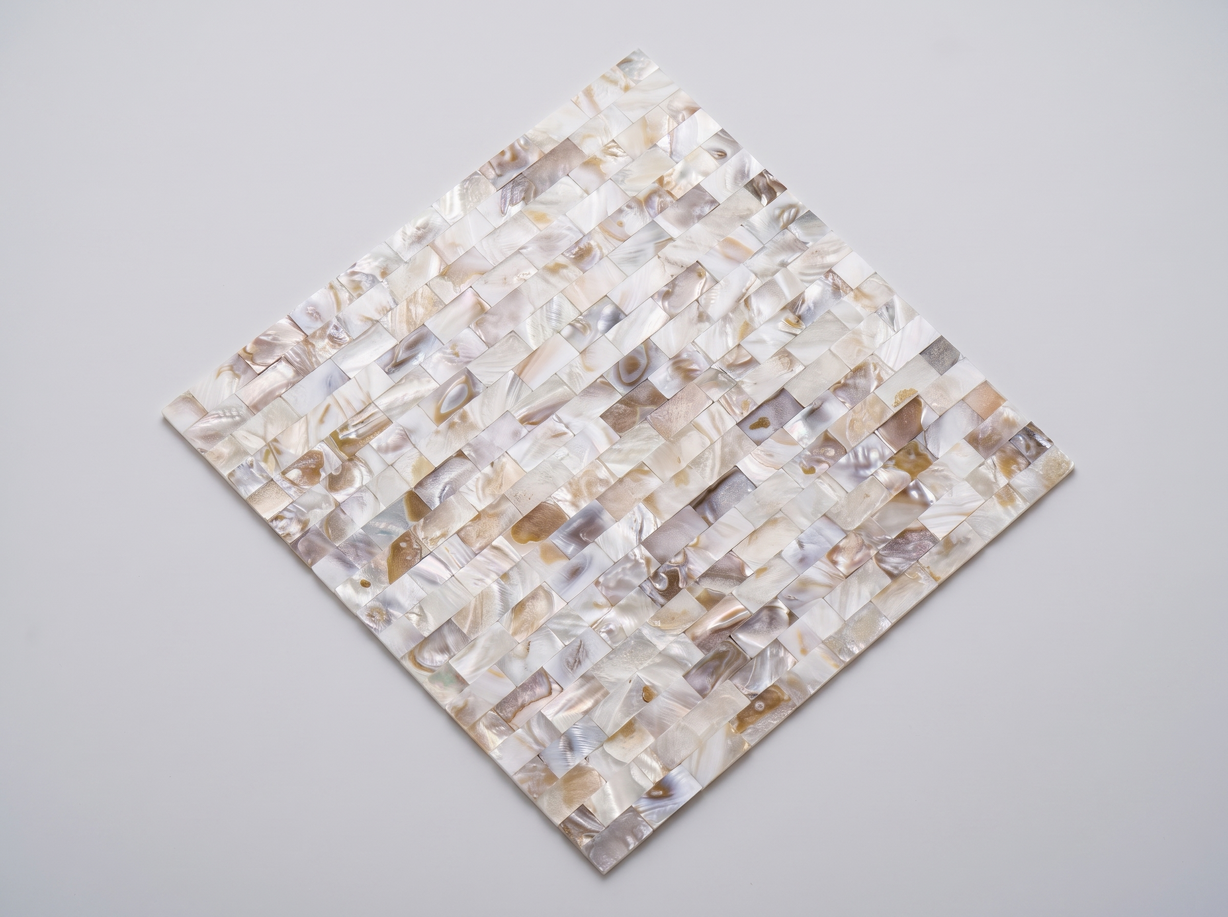 Muschel-Mosaikfliese Creamweiß Rechteck