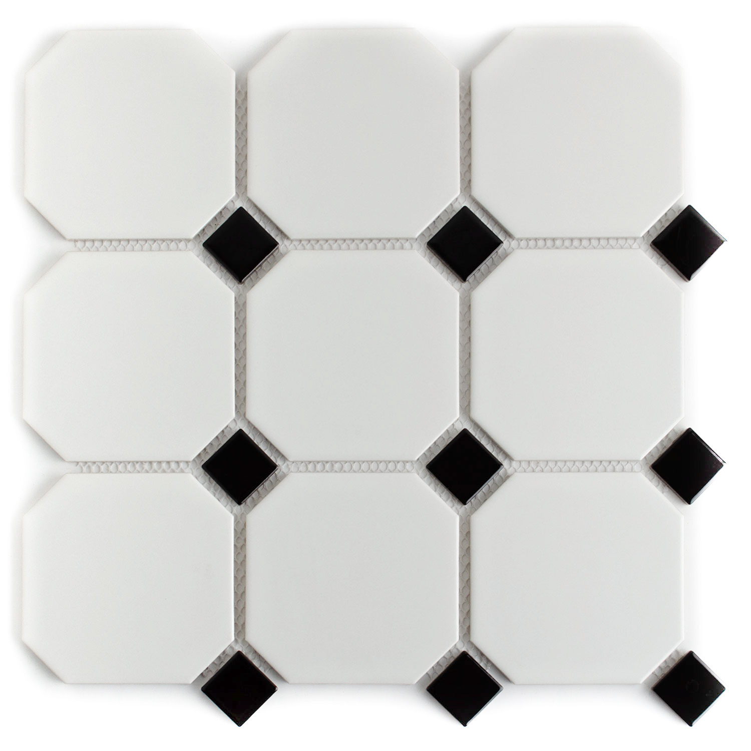 Keramikmosaik Hexagonmosaik Weiss Schwarz Karina Paket