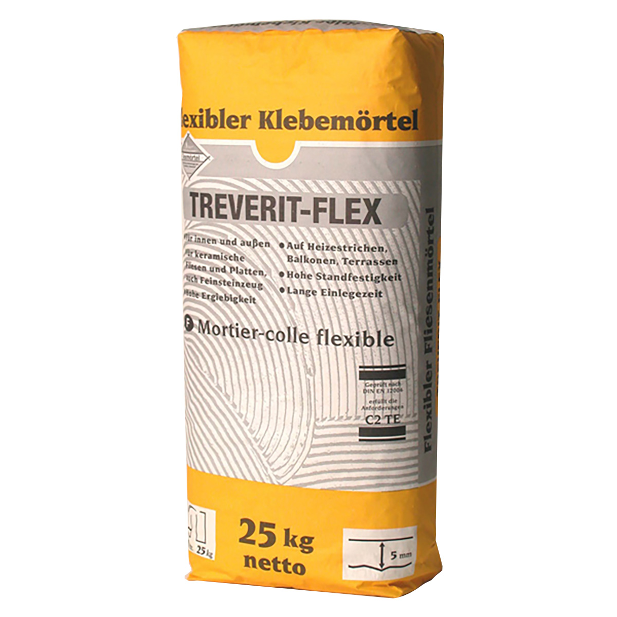 Fliesenkleber für Innenbereich und Außenbereich, an Wand und Boden TREVERIT FLEX 25Kg-BEN10079 Fliesenkleber für Innenbereich und Außenbereich, an Wand und Boden TREVERIT FLEX 25Kg-BEN10079