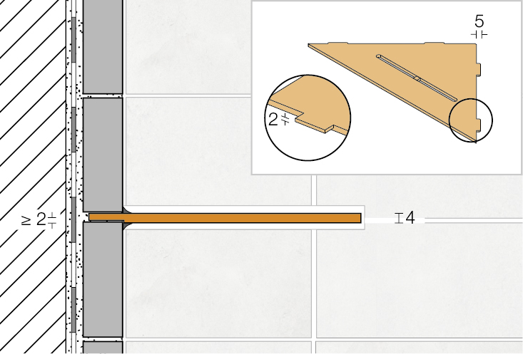 Wandablage für Nischen von Schlüter Dreieckige Eck-Wandablage Curve Graphitschwarz matt