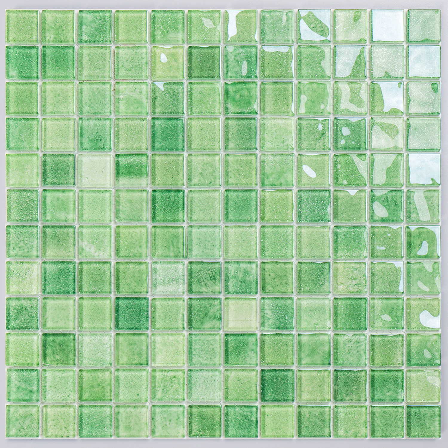 Glasmosaik Mosaikfliese Nizza 23×23×4 mm Grün