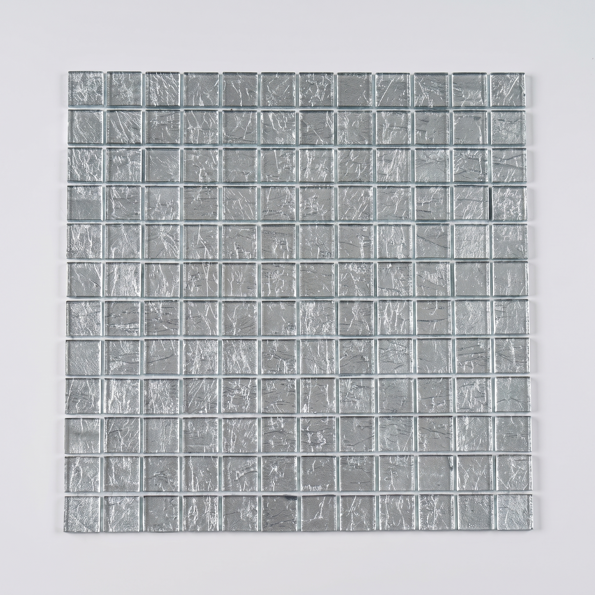 Glasmosaik Lille Silber Metalloptik 23×23x6 mm