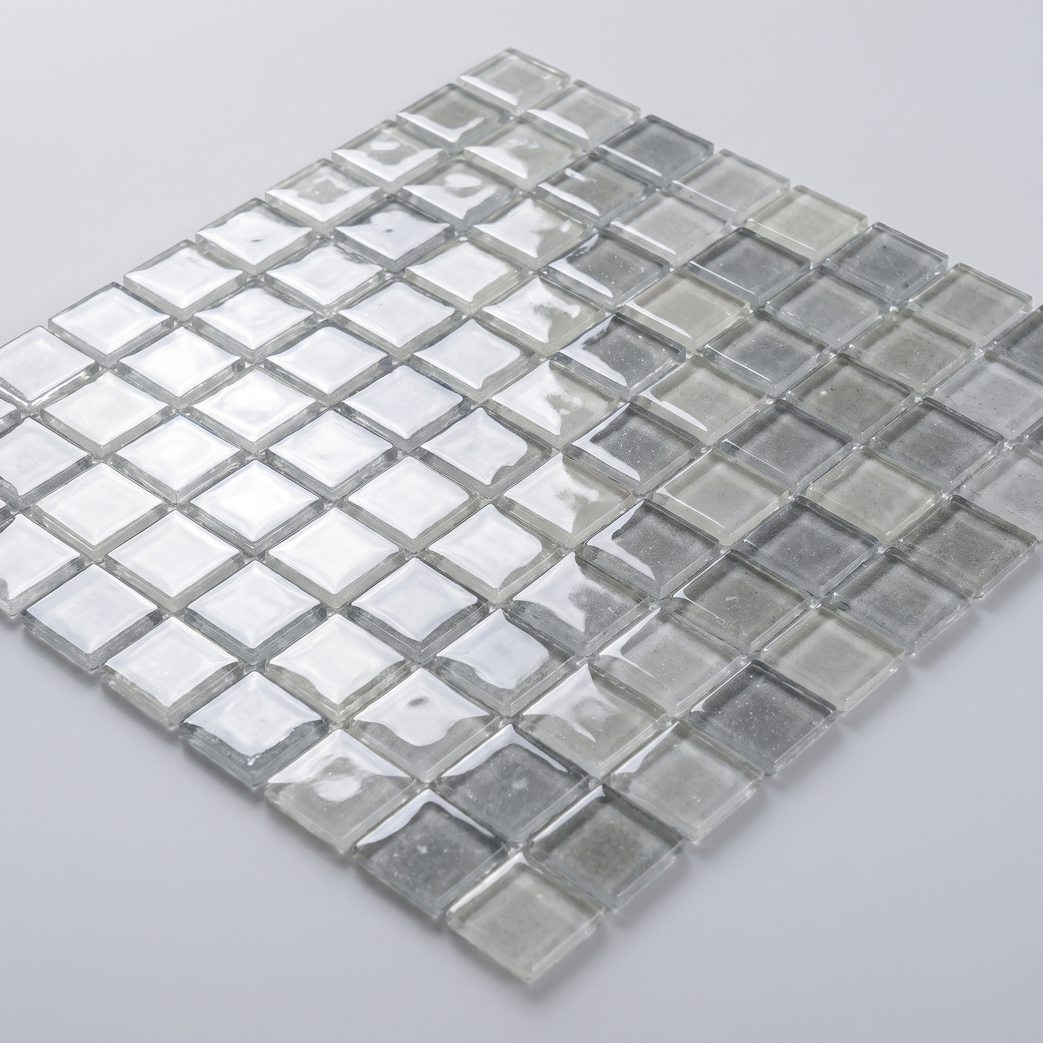 Glasmosaik Mosaikfliese Nizza 23×23×4 mm Grau