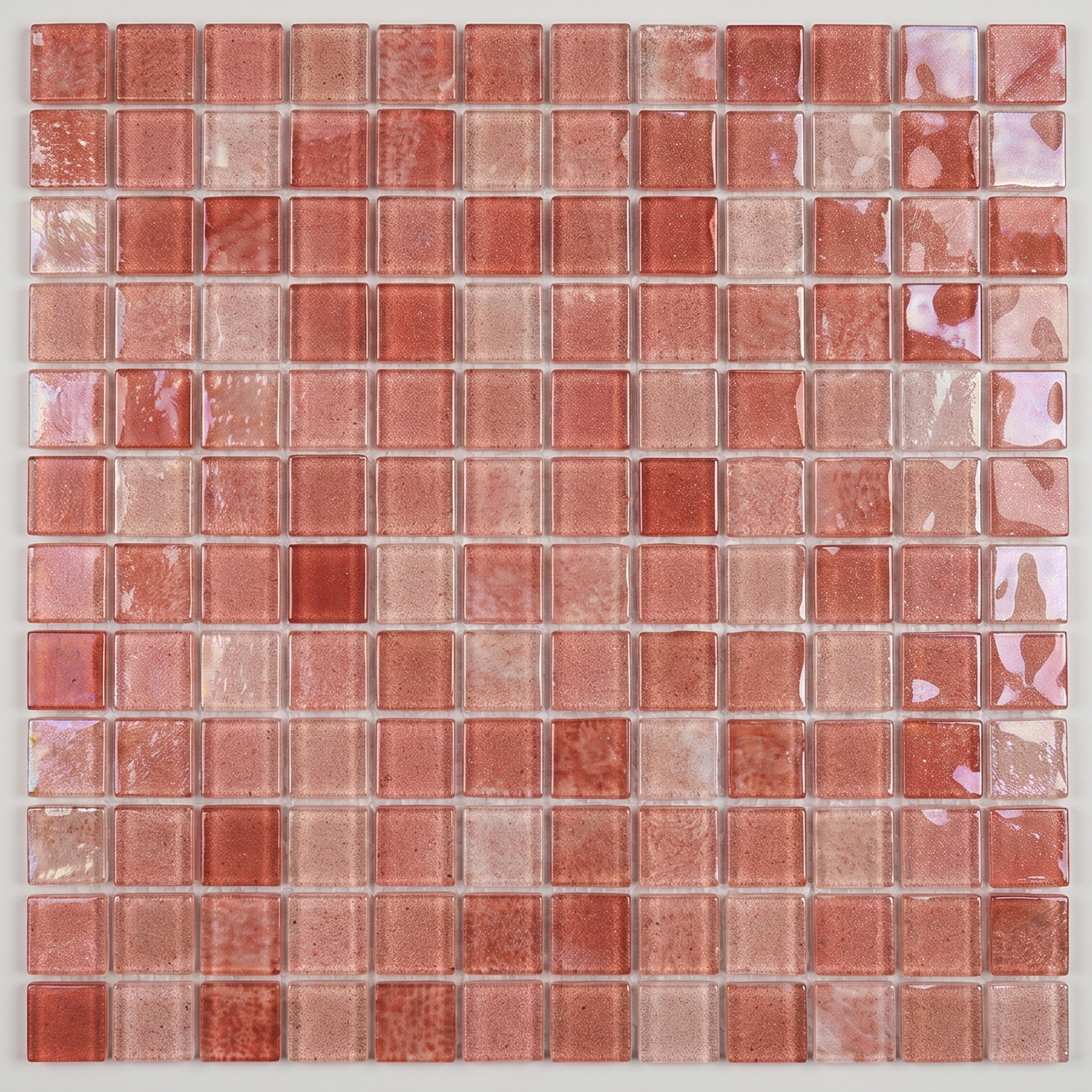 Glasmosaik Mosaikfliese Nizza Korall 23×23×4 mm 