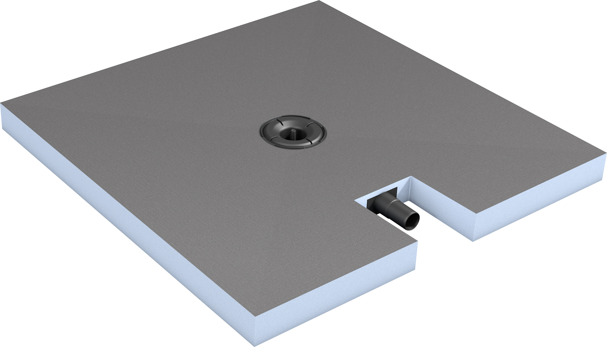 Bodengleiches Duschelement "Fundo Plano" von wedi mit integriertem Ablauf 90x90x6,5cm Bodengleiches Duschelement "Fundo Plano" von wedi mit integriertem Ablauf 90x90x6,5cm