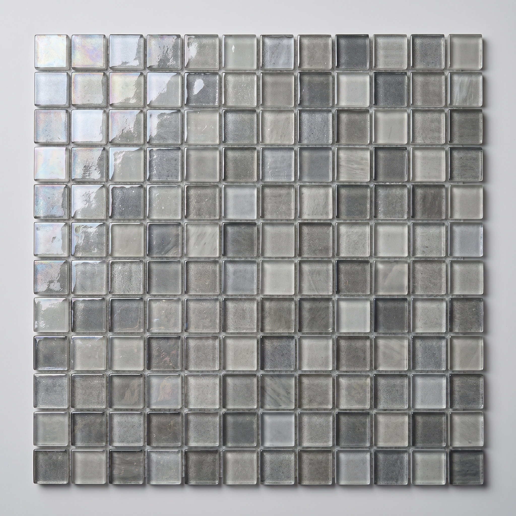Glasmosaik Mosaikfliese Nizza 23×23×4 mm Grau