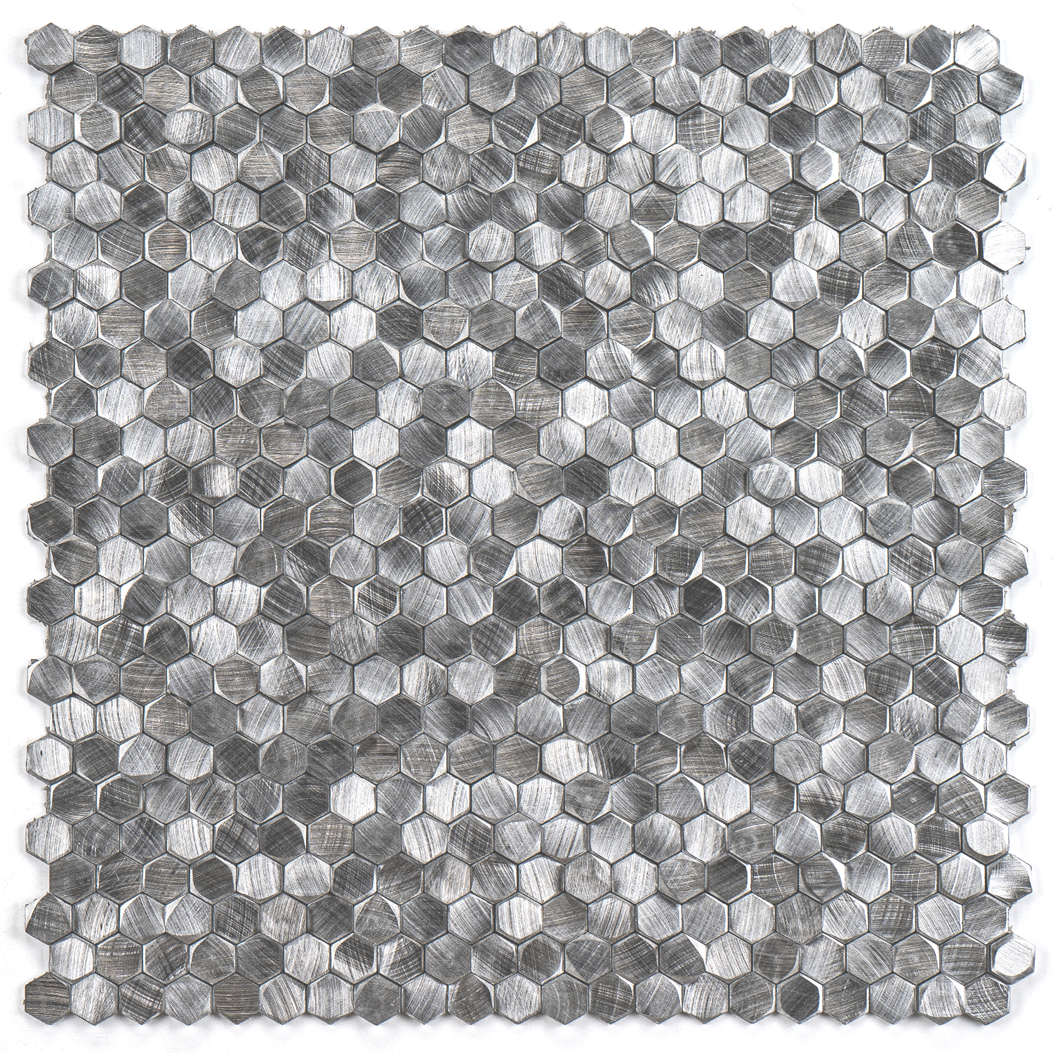 Mosaikfliesen Edelstahl Toulouse 15x15x4mm Silber 3D Gebürstet