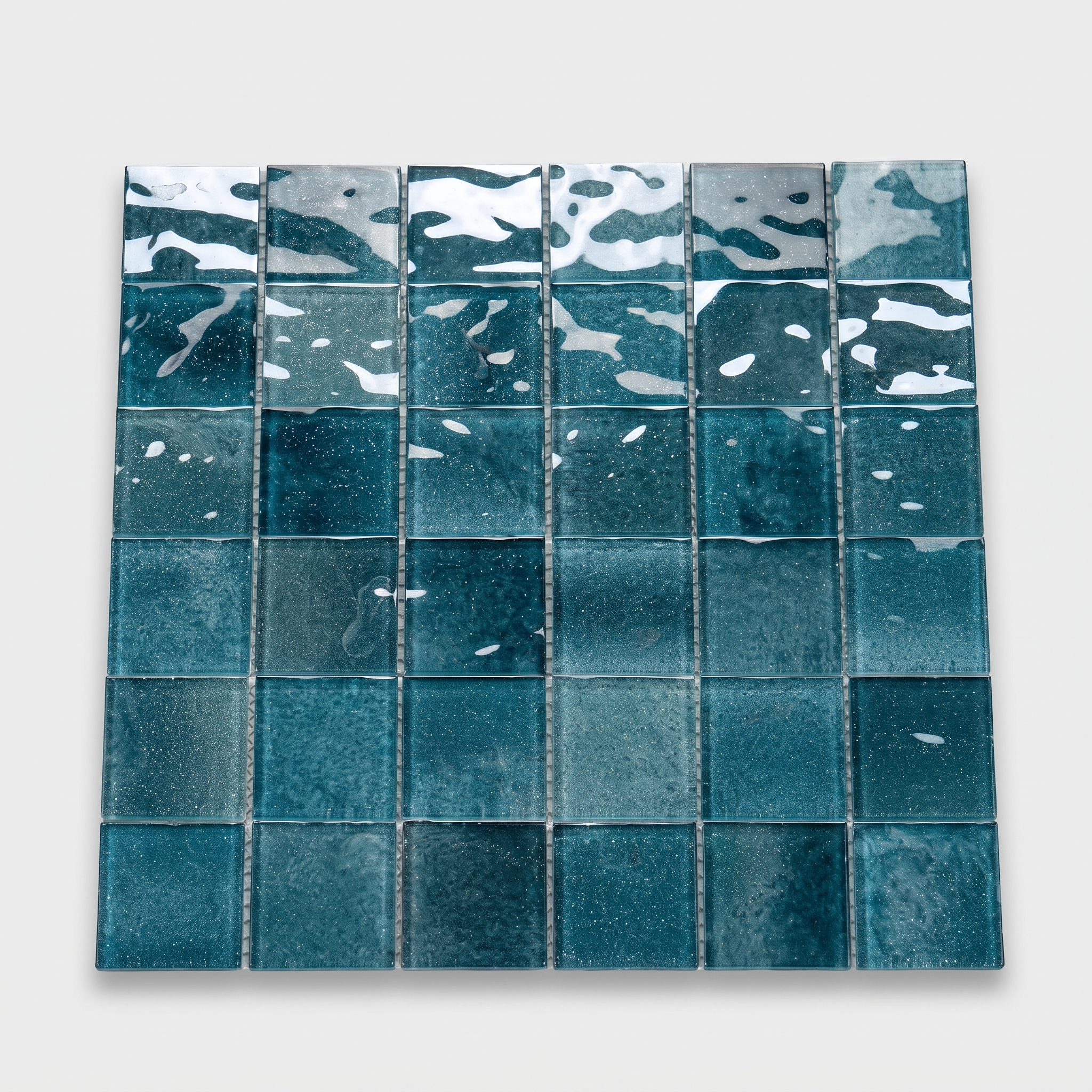Glasmosaik Mosaikfliese Nizza 48×48 mm Türkis