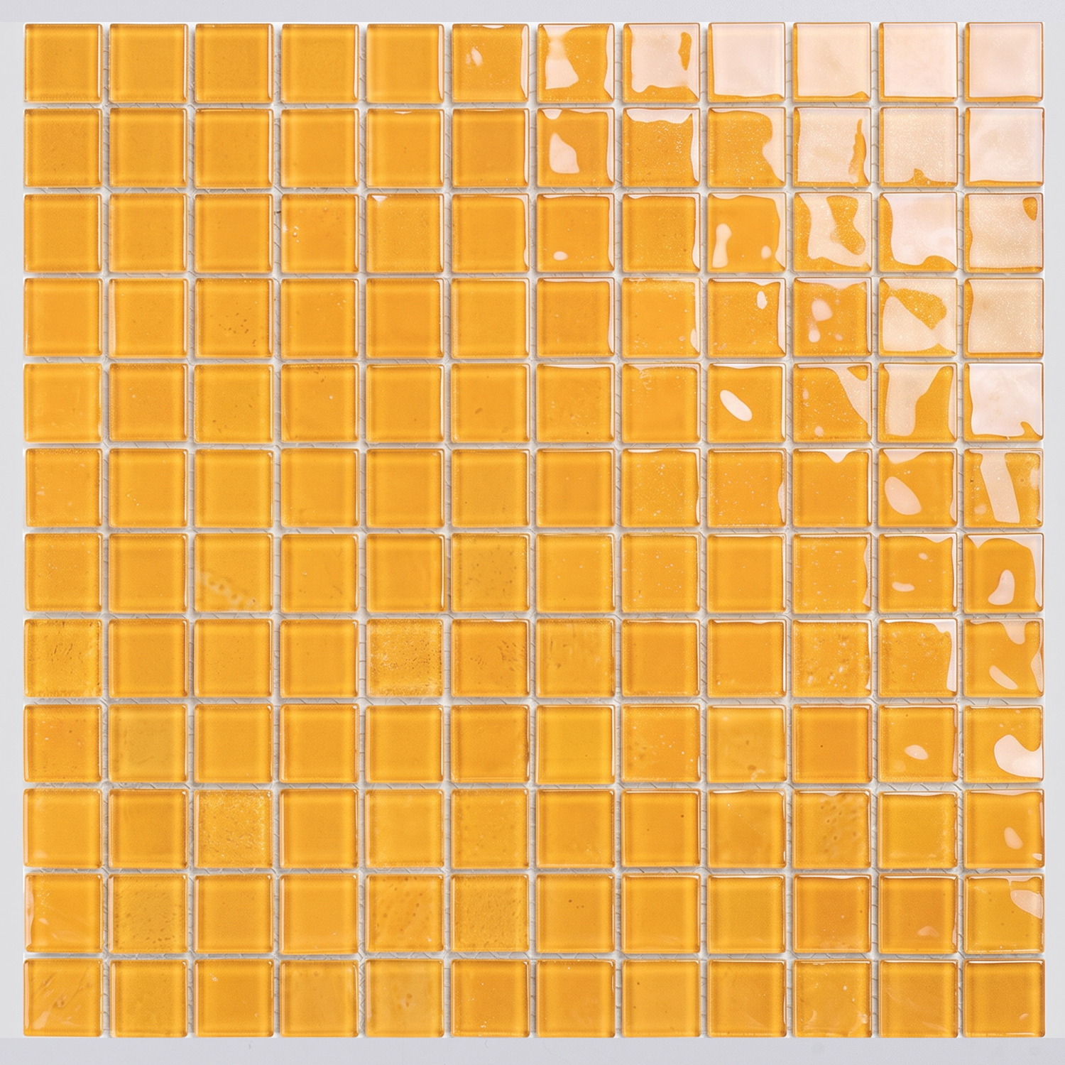 Glasmosaik 23×23 mm glänzend Orange Bloom