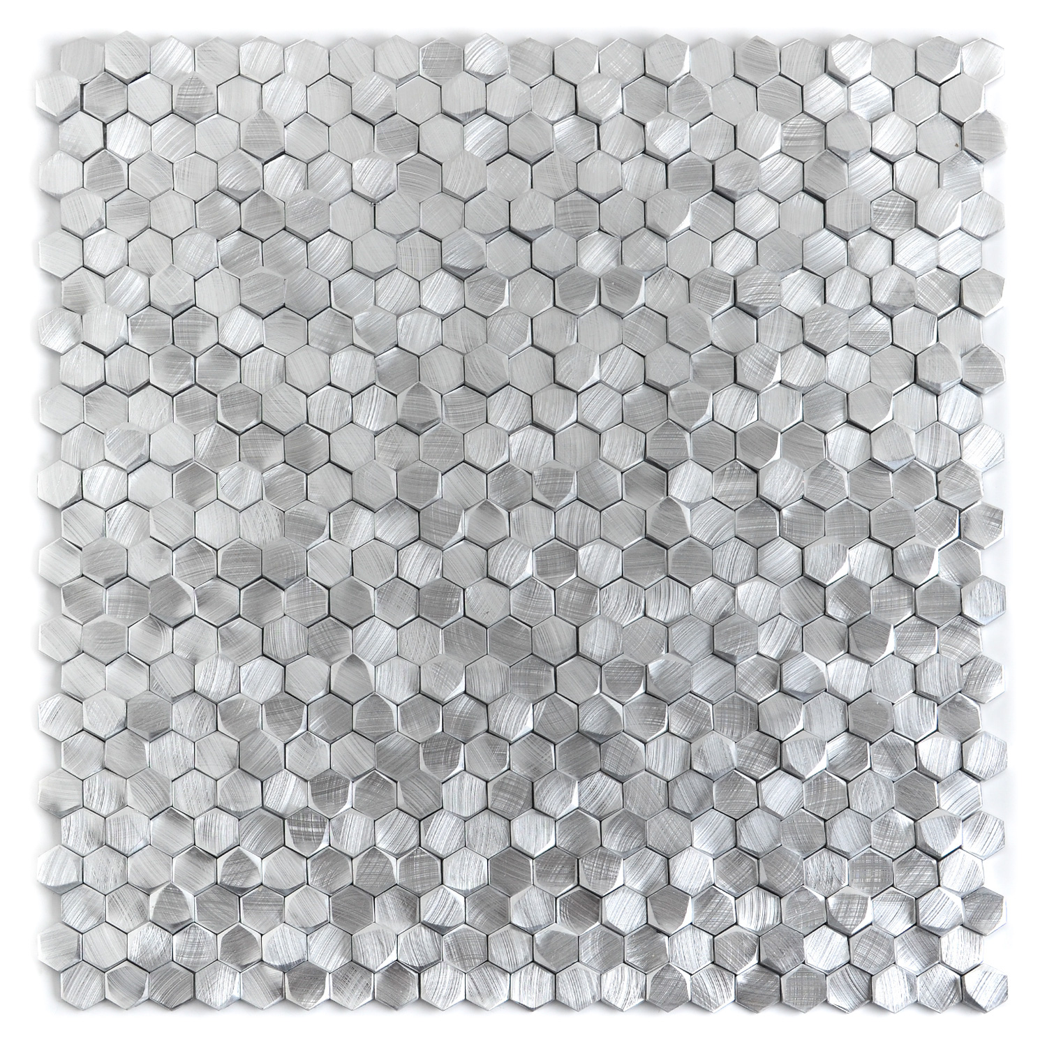 Mosaikfliesen Edelstahl Medlen Silber Gebürstet in 3D Matte-BEN10213.1