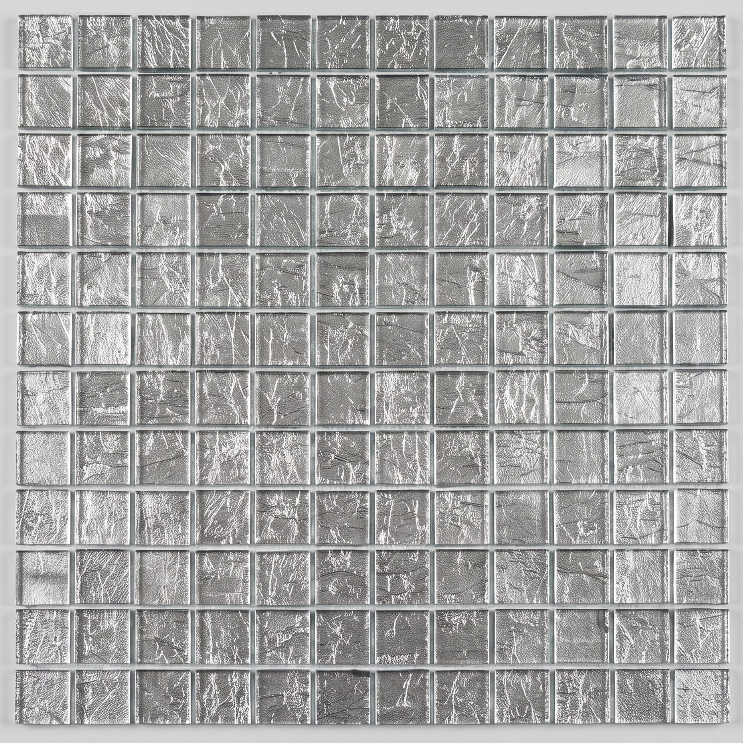Glasmosaik Lille Silber Metalloptik 23×23x6 mm