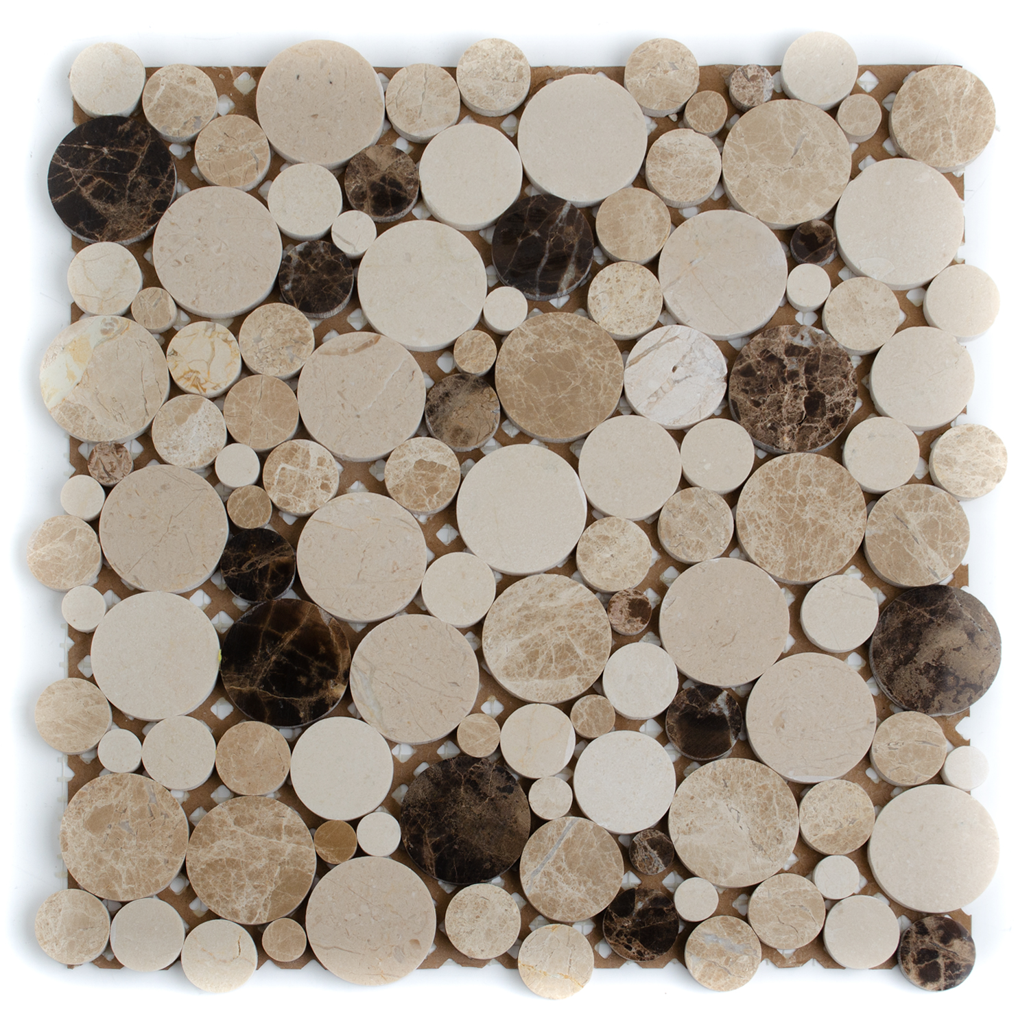 Natursteinmosaik Marmormosiak Mosaik Rund Beige Naola