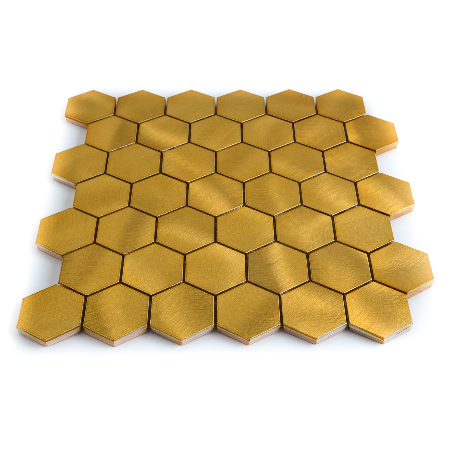 Hexagonmosaik Mosaikfliesen Gold Marcia Gebürstet 1 Paket