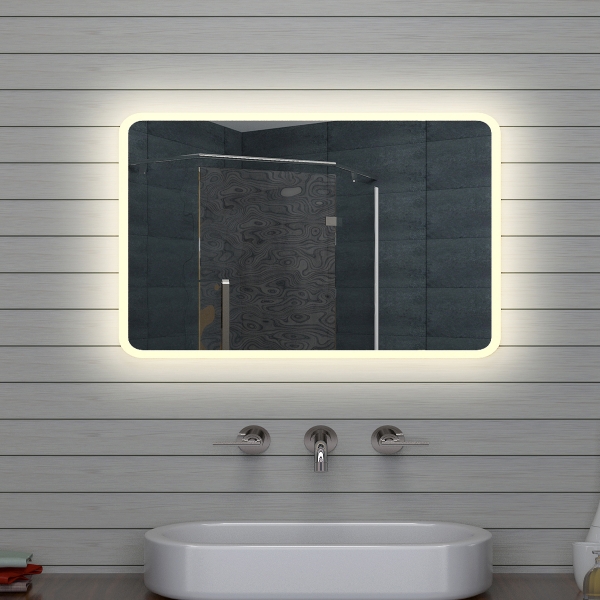 Design LED Badezimmerspiegel Badspiegel Wandspiegel Lichtspiegel 70x50cm