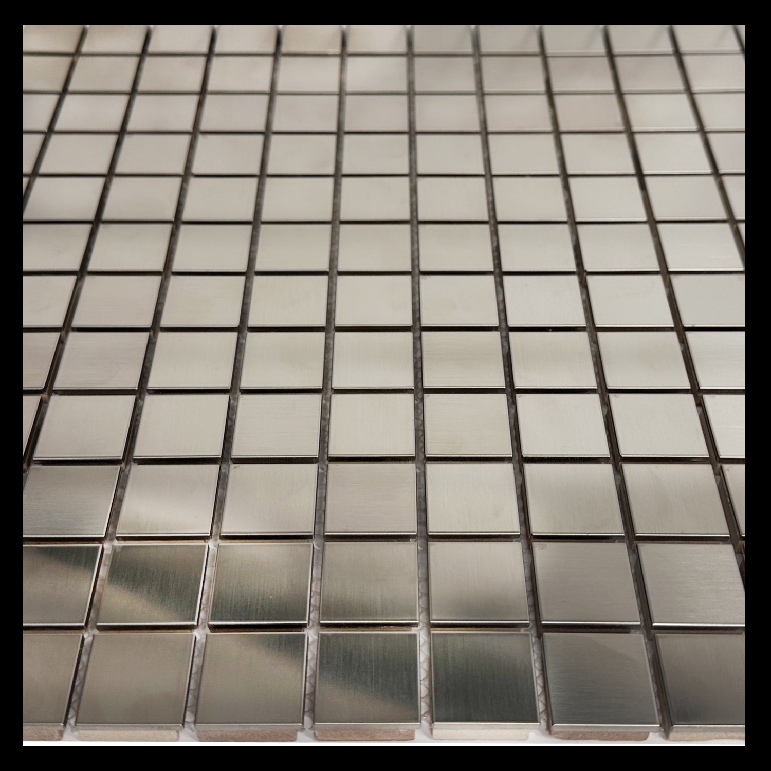 Mosaikfliesen Edelstahl Marica 23x23 Silber Gebürstet 1 Paket-BEN10207.5