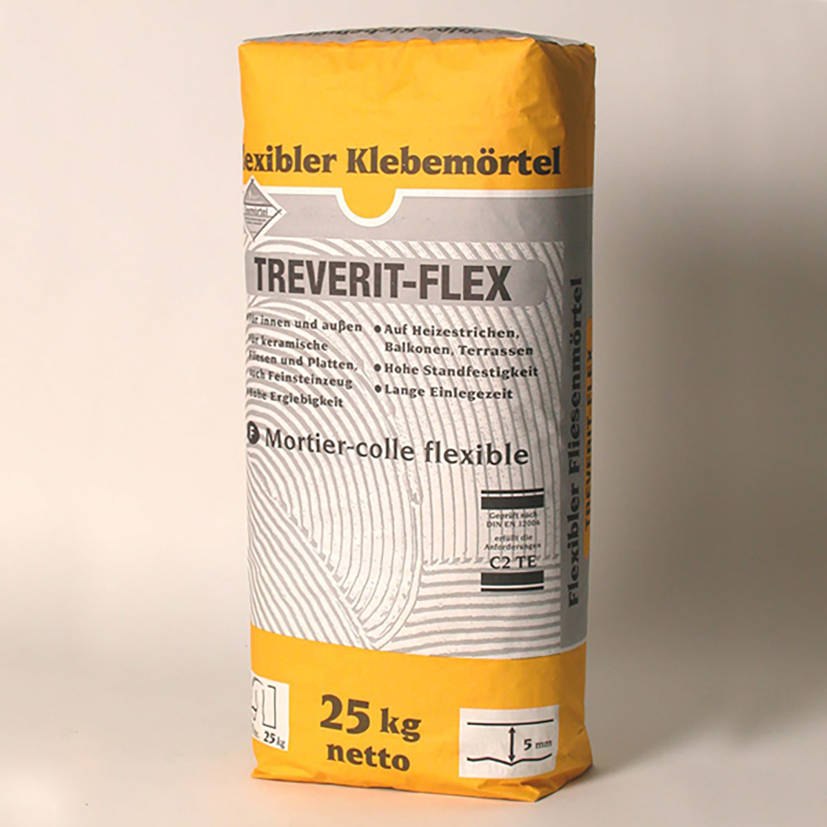 Fliesenkleber für Innenbereich und Außenbereich, an Wand und Boden TREVERIT FLEX 25Kg-BEN10079 Fliesenkleber für Innenbereich und Außenbereich, an Wand und Boden TREVERIT FLEX 25Kg-BEN10079