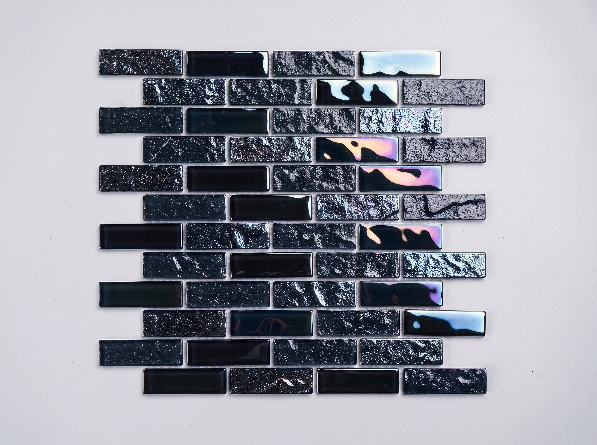 Glasmosaik 23×23 mm Dunkelblau Schimmer