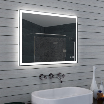 LED Beleuchung Kalt- / Warmlicht Badezimmerspiegel dimmbar 80x60cm
