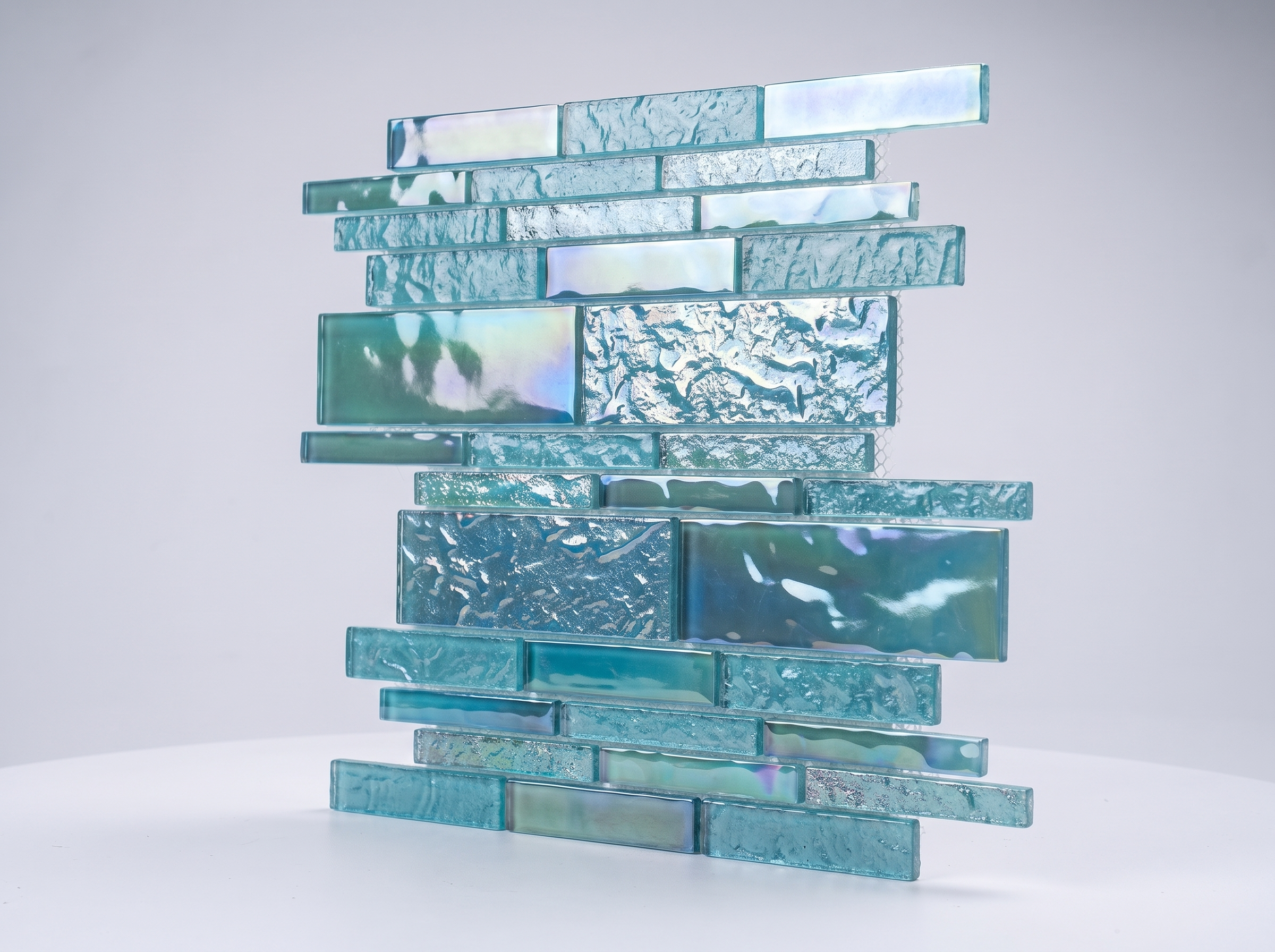 Glasmosaik 23×23 mm Türkis Schimmer