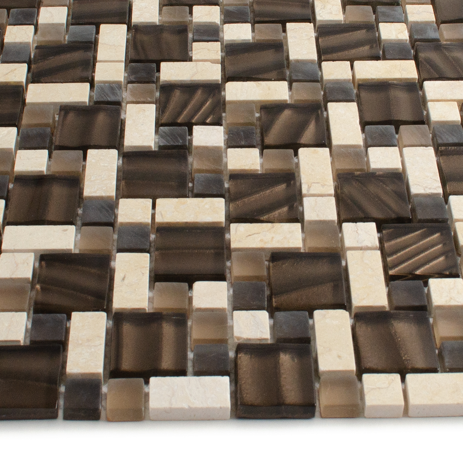 Glas Naturstein Mosaik Noortje Kupfer-BEN10400