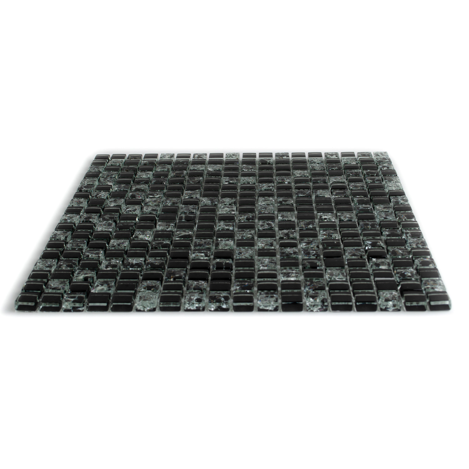 Glasmosaik Gaby Schwarz mit Brucheffekt 1 Matte-BEN10219.2