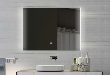 LED Beleuchtung Badezimmerspiegel mit Touchschalter 80x62x4cm