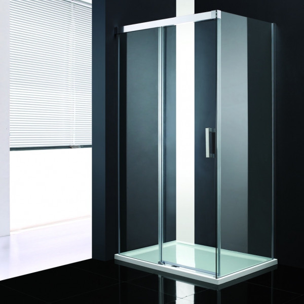 Design Duschabtrennung Duschkabine Rollmechanismus Stoßdämpfer 120x90cm HS312L