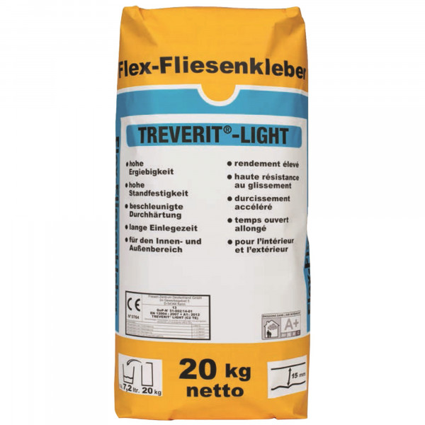Fliesenkleber für Innenbereich und Außenbereich, an Wand und Boden Trevi Licht 20Kg