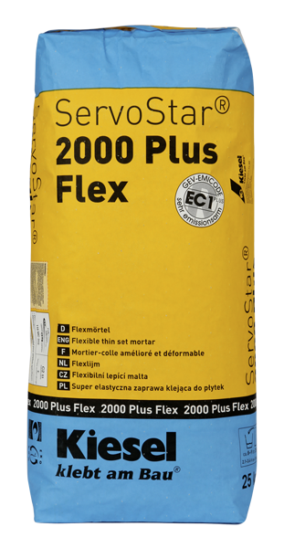 Fliesenkleber für Wandfliesen und Bodenfliesen von Kiesel ServoStar 2000 Plus Flex