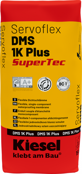 Dichtschlämme Abdichtung von Wand- und Bodenflächen Servoflex DMS 1K Plus SuperTec