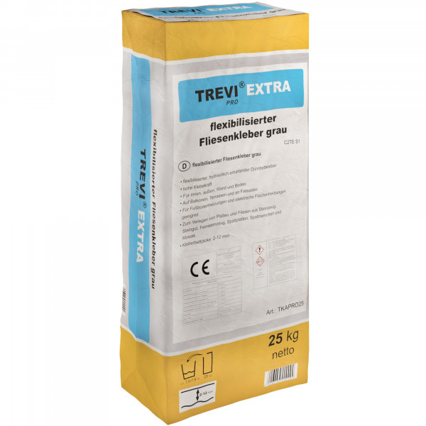 Fliesenkleber Mosaikkleber für Innenbereich und Außenbereich, an Wand und Boden Trevi Pro Extra 25Kg