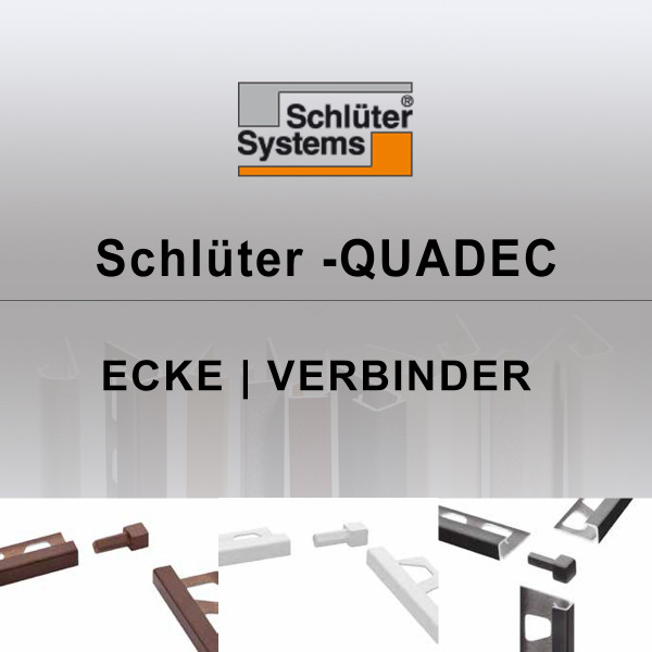 Aussenecke und Innenecke 100mm für Fliesenschienen Verbinder Fliesenprofil Schlüter Schiene Quadec