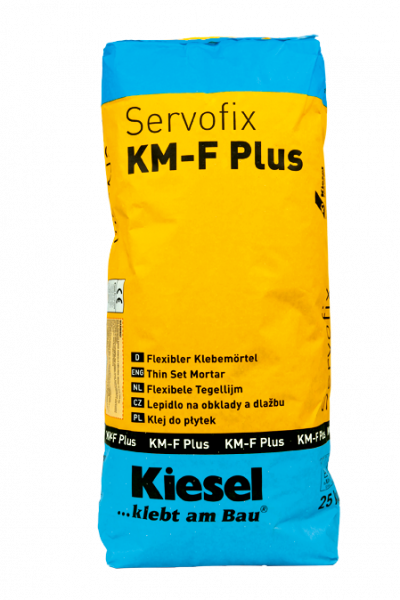 Fliesenkleber für Wandfliesen und Bodenfliesen von Kiesel Servofix KM-F Plus 25kg