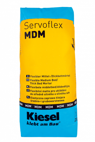 Fliesenkleber für Wandfliesen und Bodenfliesen von Kiesel Servoflex MDM 20kg